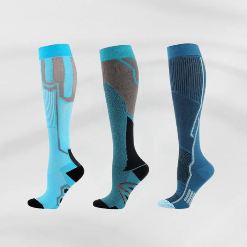 Coleção Running Style - Azul + Cinza - Kit c/ 3 Pares